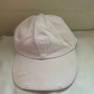 Vintage White Distressed Baseball Hat Cap